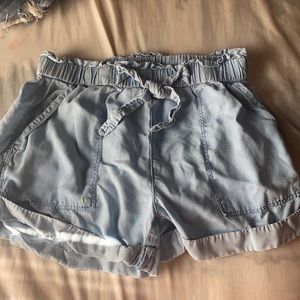 Aerie Ruffle Jean Shorts